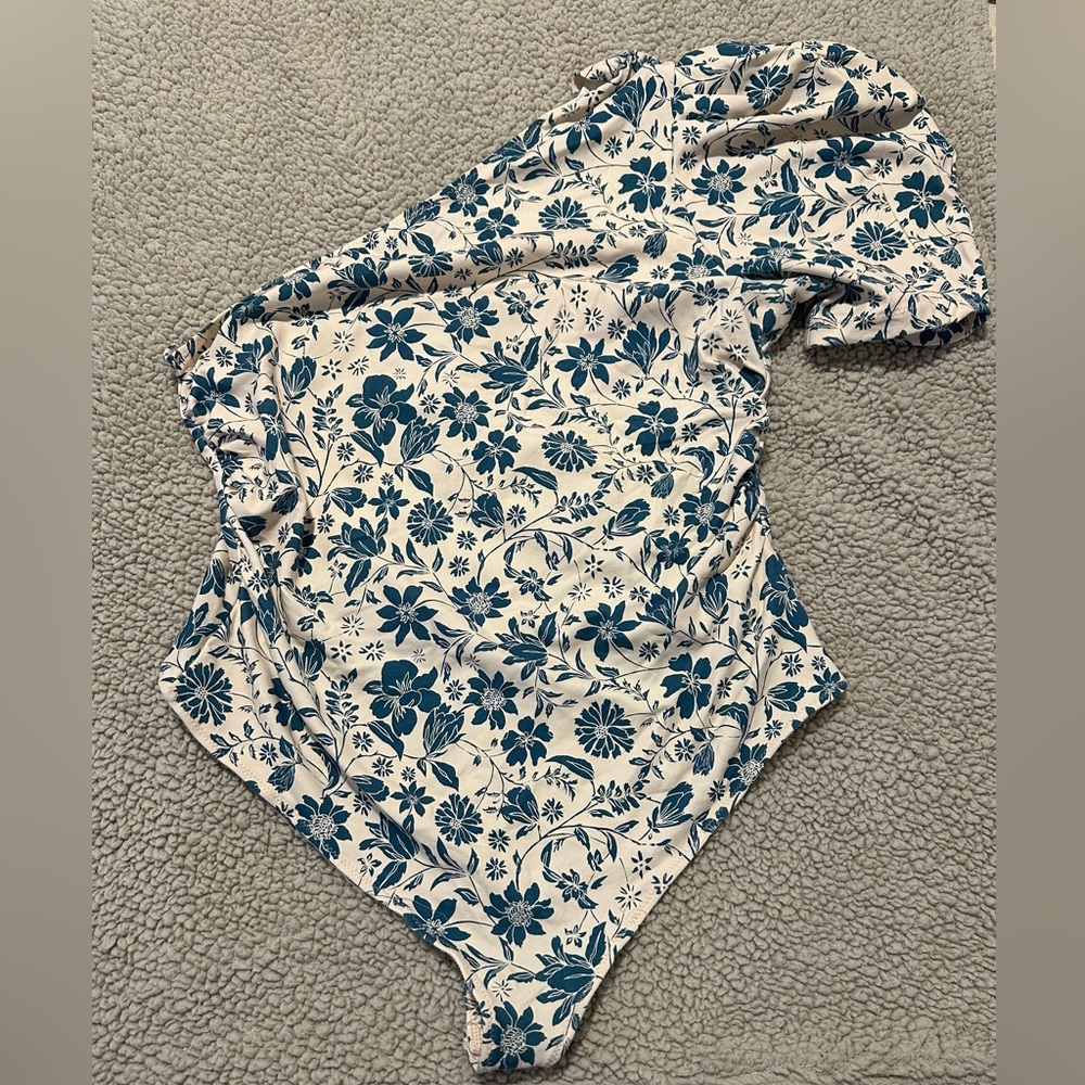 Free People Floral One Shoulder Bodysuit